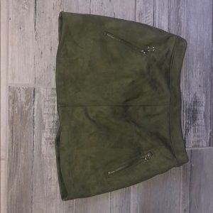 Olive green velvet Forever 21 skirt